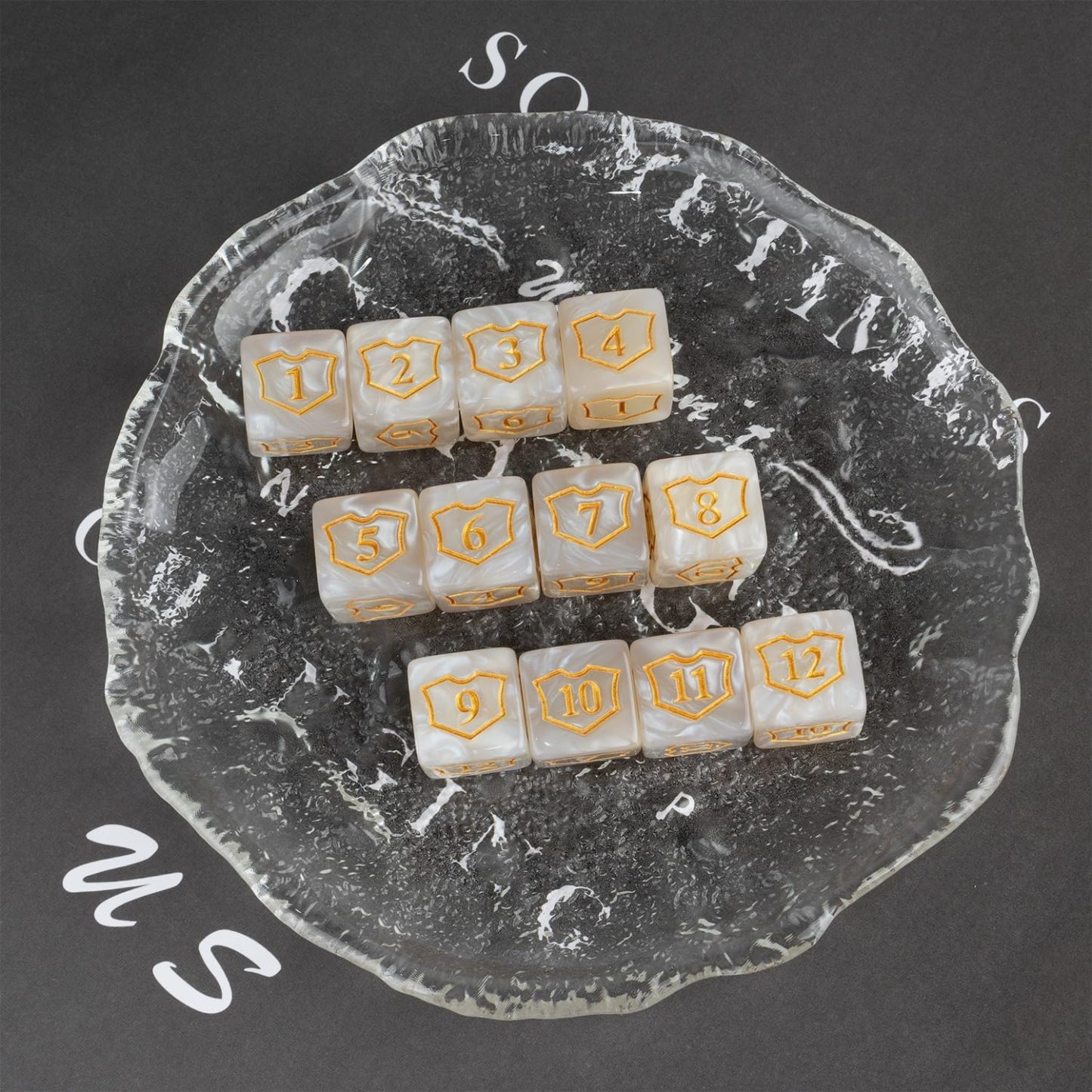 12 Pieces MTG Dice Counters Shield D6 Dice Set