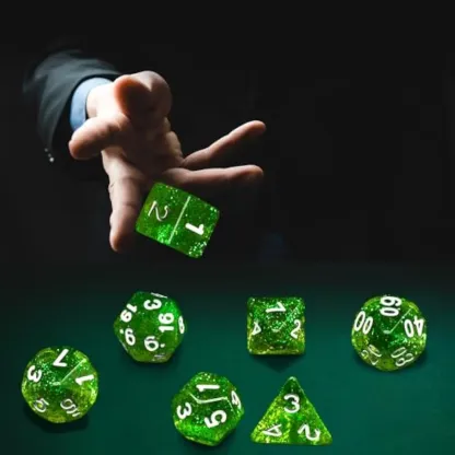 Green Starry Sky Dice Set