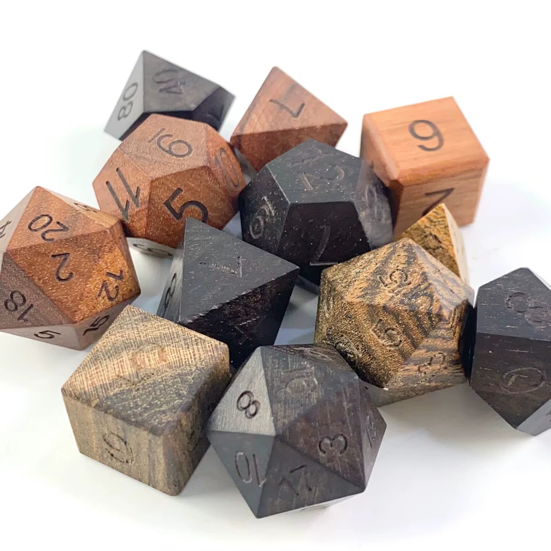 Elven Druid Wooden Dice Set