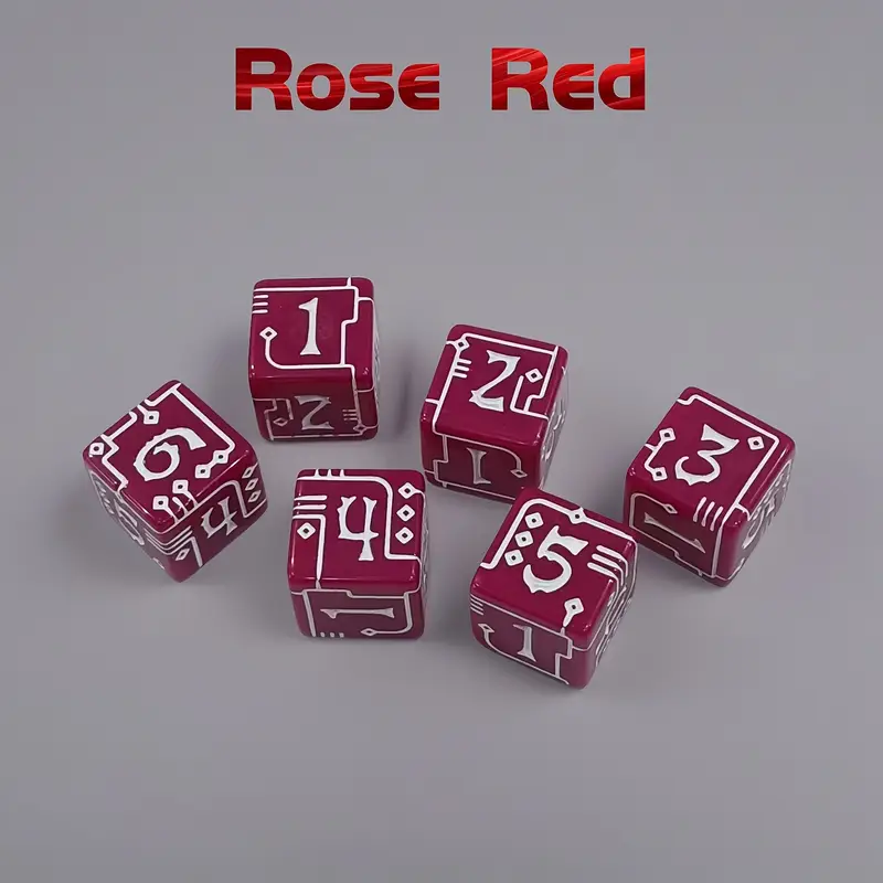 Mechanical Line Pattern D6 Dice