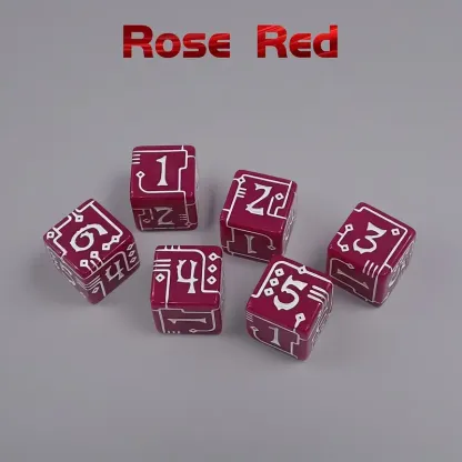 Mechanical Line Pattern D6 Dice