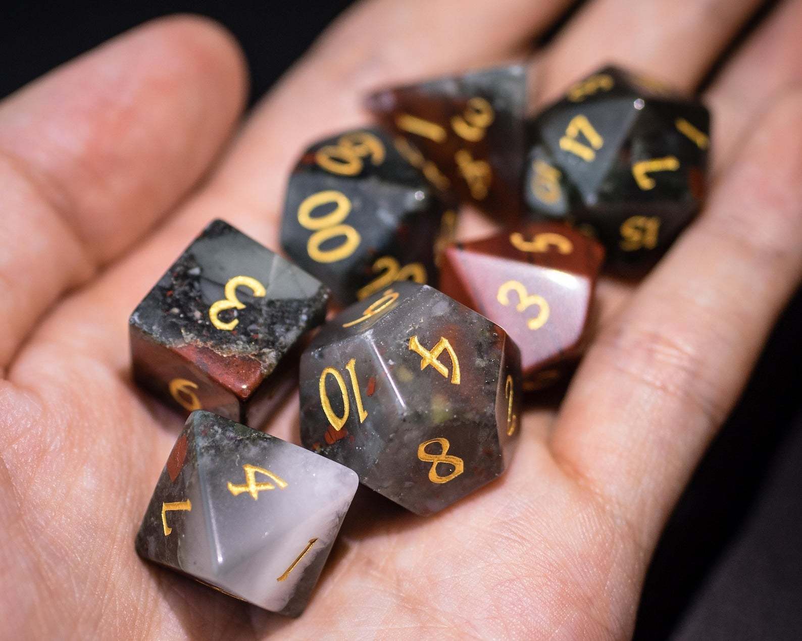 FREE Today: Bloodstone Gemstone Dice (Give away a Mystery Monster D&D RPG Figures Miniatures)