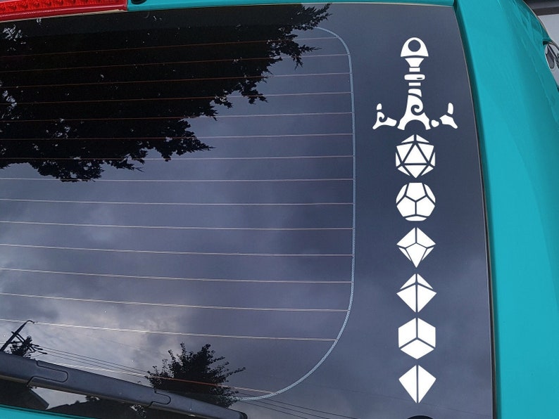 D20 Sword D&D Vinyl Decal