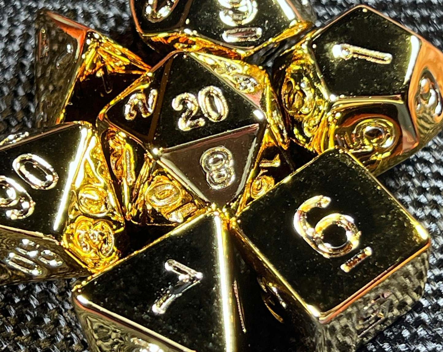 Gold Chrome DnD Dice Set (Give away a random dice)
