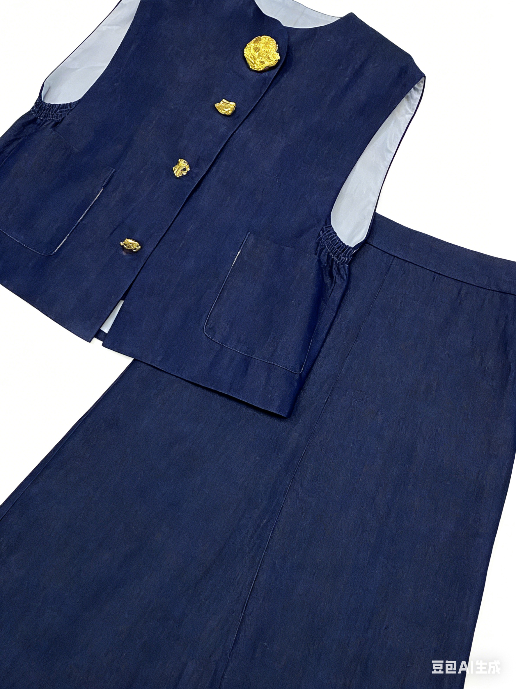 Women’s Minimal Two Piece Set – Sleeveless Top & Wide Leg Pants Elegant Workwear C-36453+C-41226