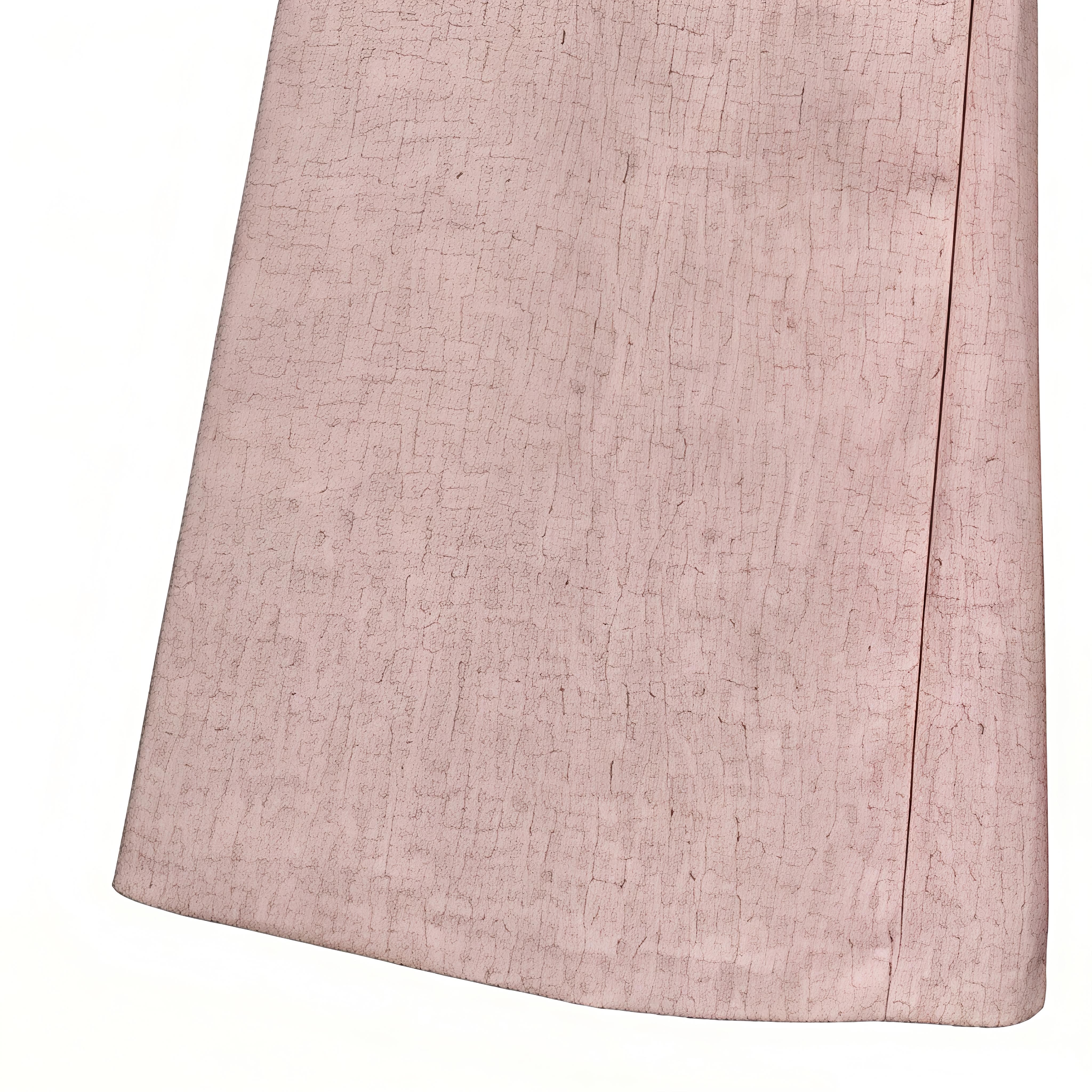 Pink Linen-Blend Mandarin Collar Vest Wide Leg Pants Set - Office 2 Piece Outfit V-C41196
