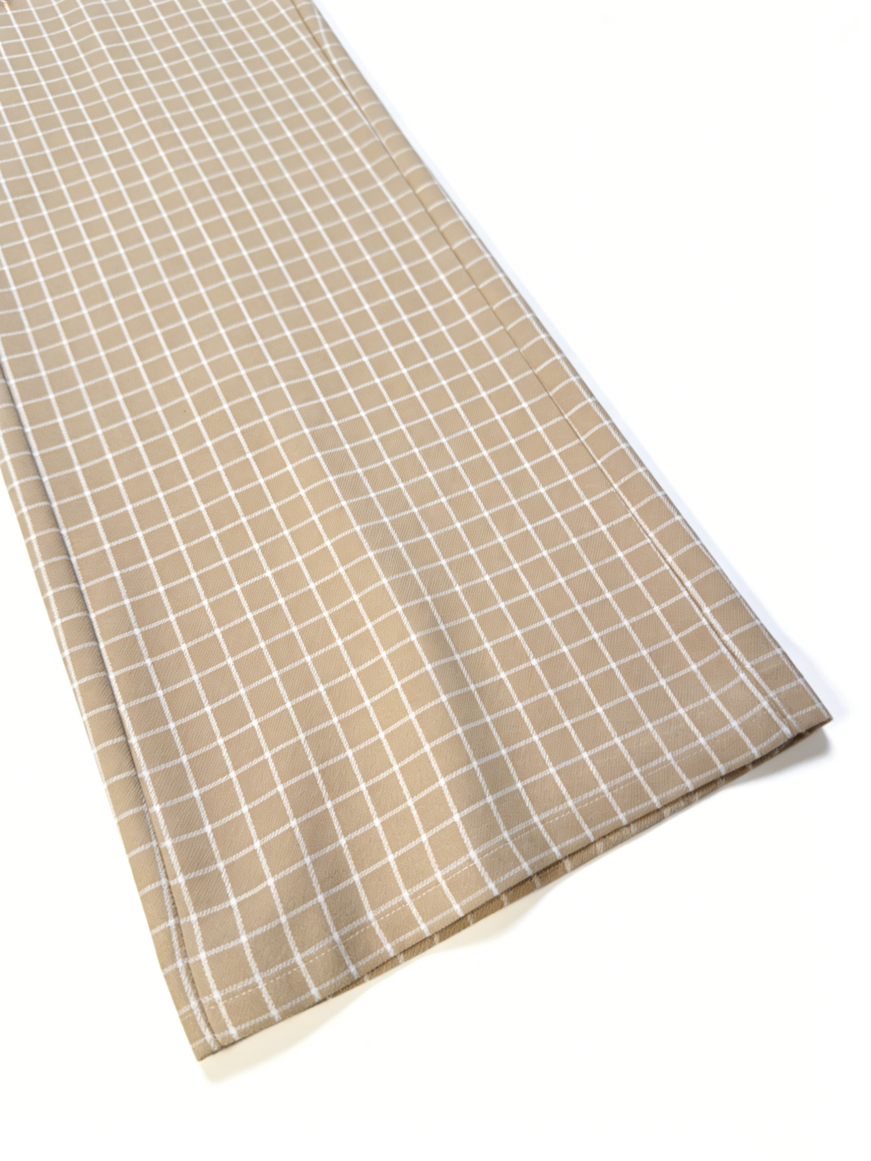 Chic Beige Check Co-ord Set - Tailored Vest & High Waist Trousers  A-42111A+A-42112
