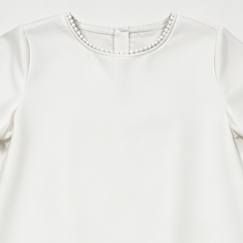 Women's Floral Cut-out Embroidered White Summer Top  A-42601