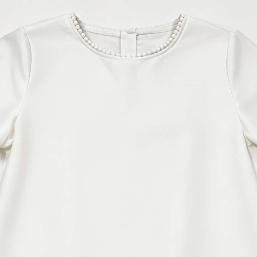 Women's Floral Cut-out Embroidered White Summer Top  A-42601