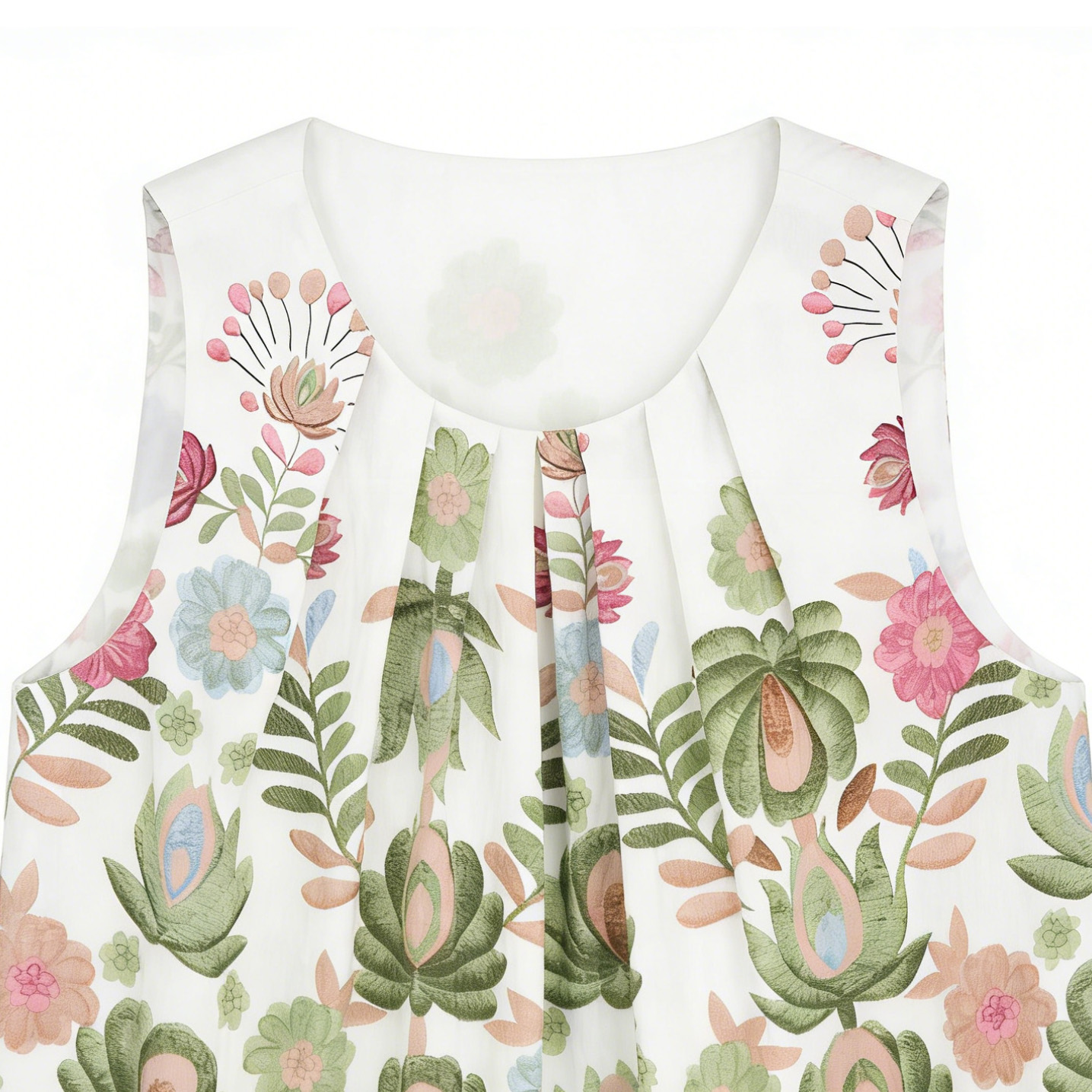 Boho Chic Floral Print Co-ord Set Sleeveless Top and Flowy Drawstring Trousers A-42535+A-42534