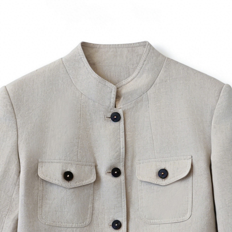 Premium Linen Mandarin Collar Co-ord Set W-41368+W-41367