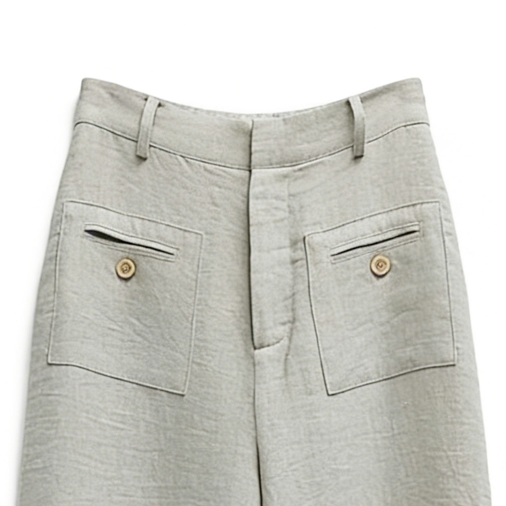 Premium Linen Mandarin Collar Co-ord Set W-41368+W-41367