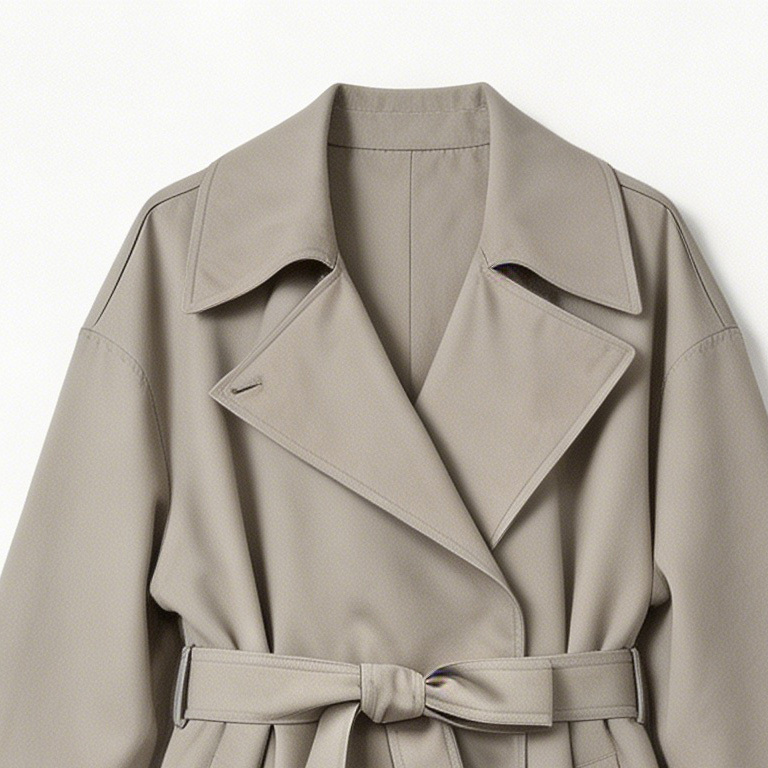 Light Beige Belted Trench Coat - Oversized Long Coat 57768