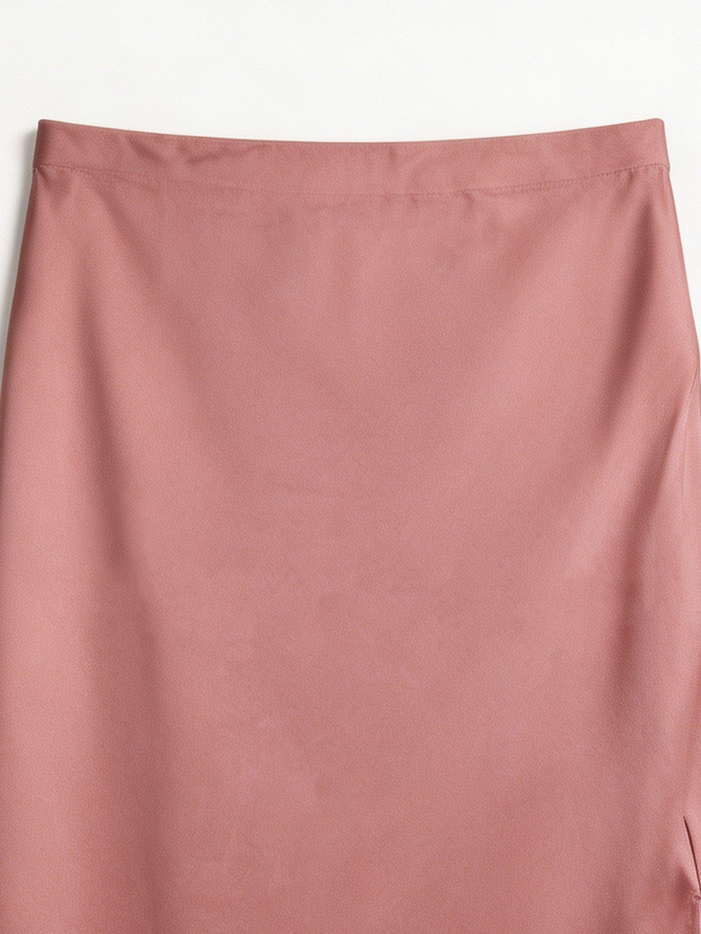 Elegant  Satin Office Skirt - Side Slit Tailored Midi Skirt  AN-710014