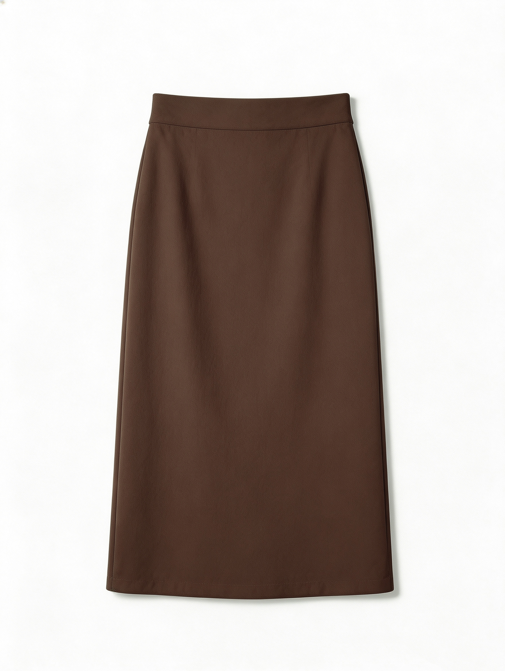 Elegant  Satin Office Skirt - Side Slit Tailored Midi Skirt  AN-710014