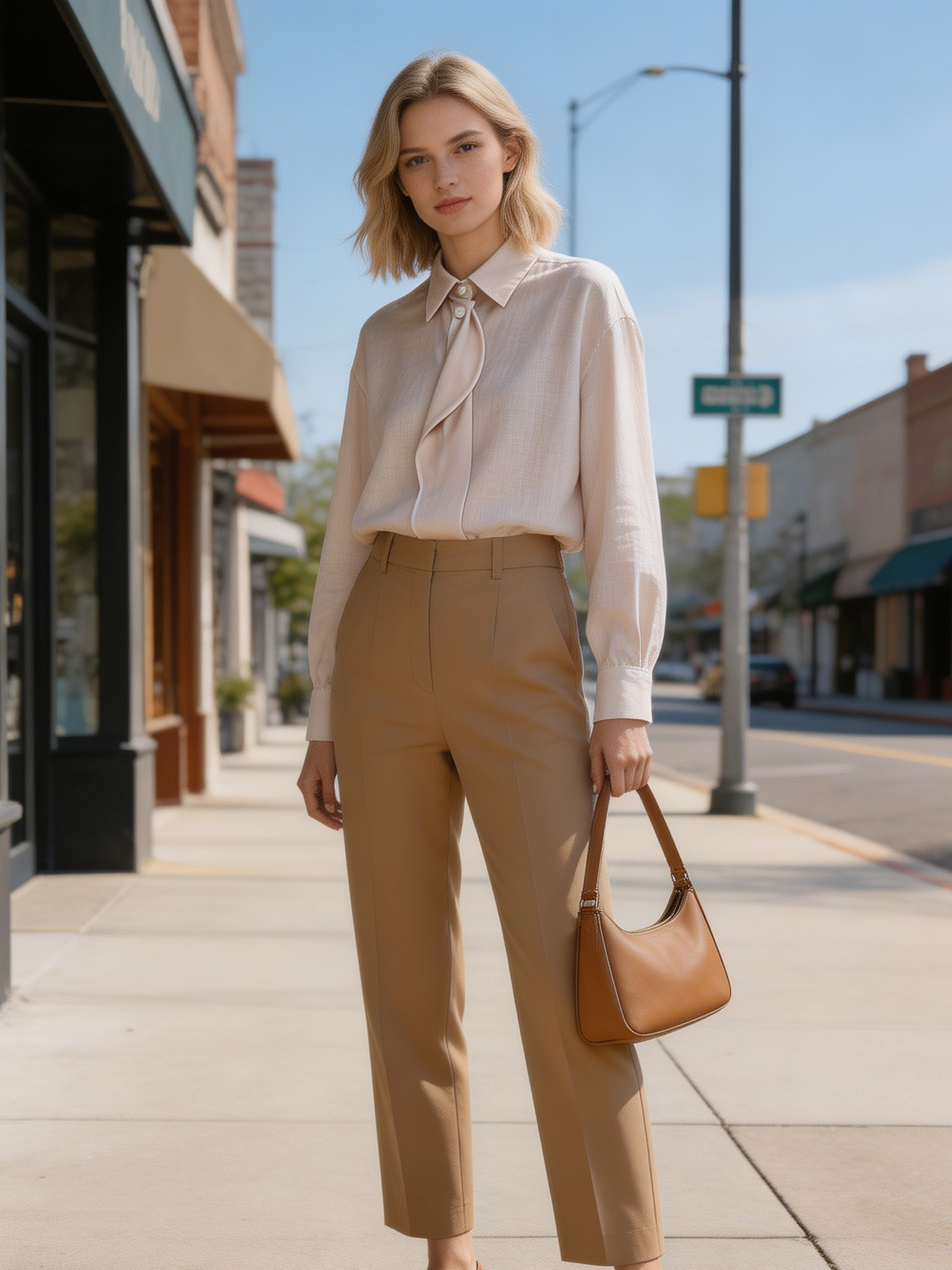 Elegant White Draped Front Shirt - Oversized Collar Office Blouse  AN-710011