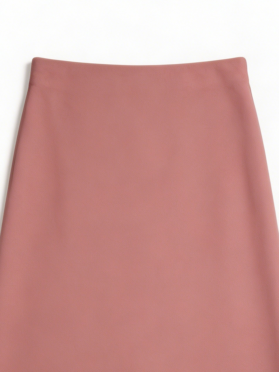 Elegant Dusty Pink Midi Skirt - High Waist Relaxed Fit Bottom  W-40293