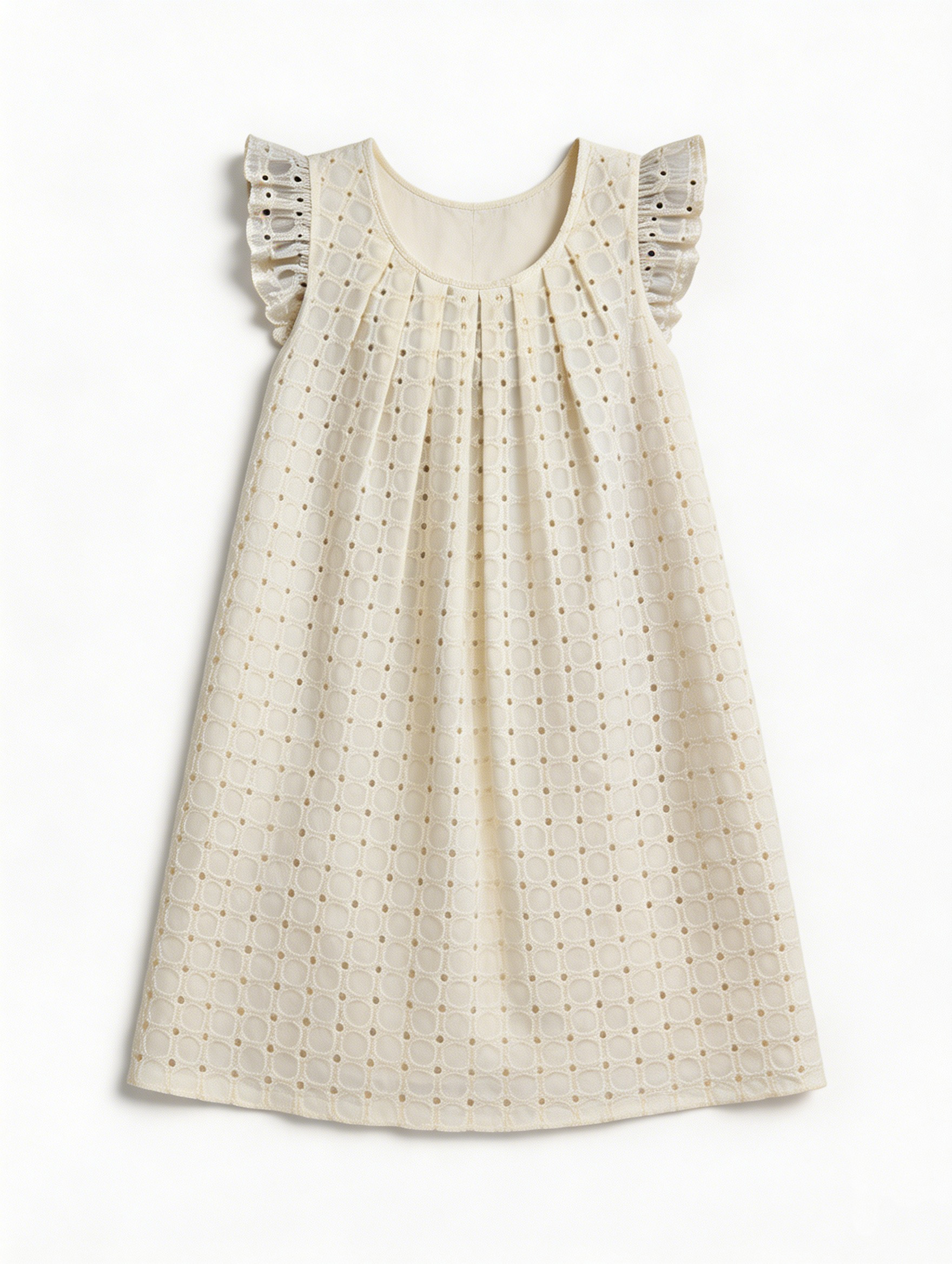  Simple white embroidered dress - Casual and cute daily outfit W-40439
