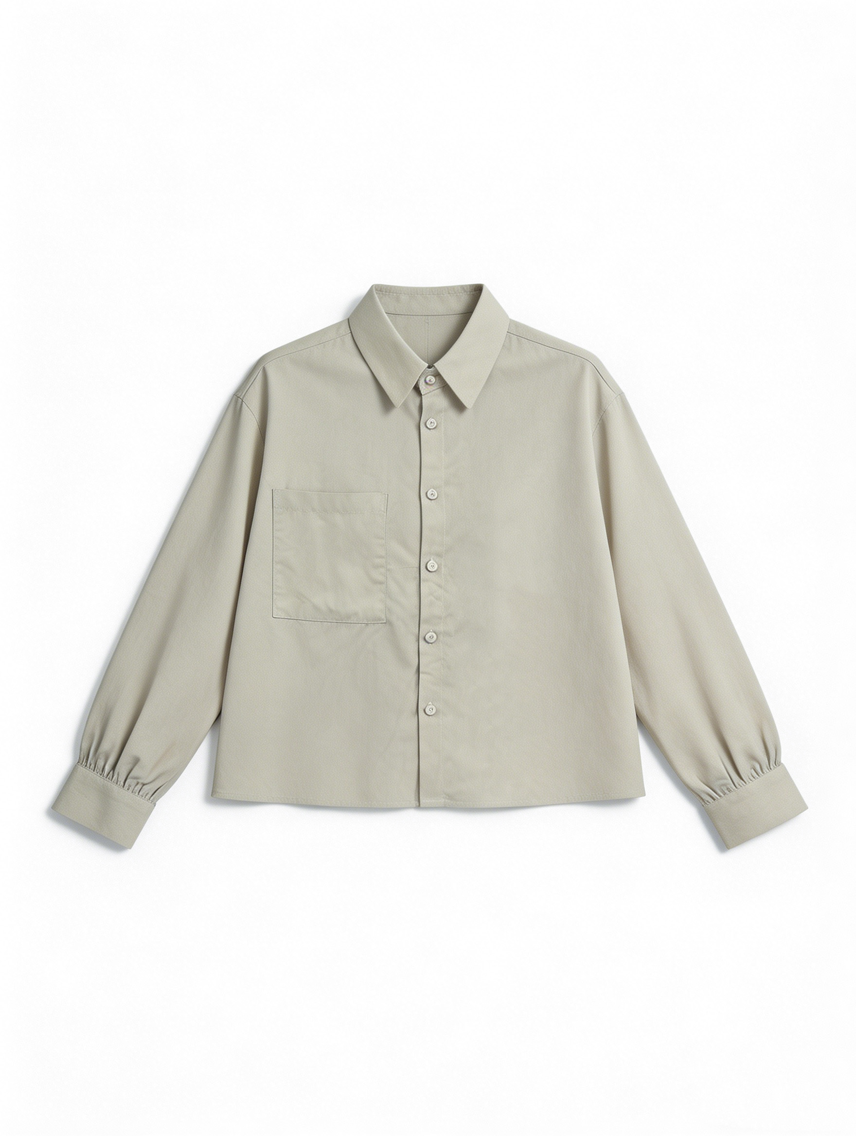 Elegant Fog Grey Relaxed Fit Shirt - Minimalist Workwear Blouse D-42485