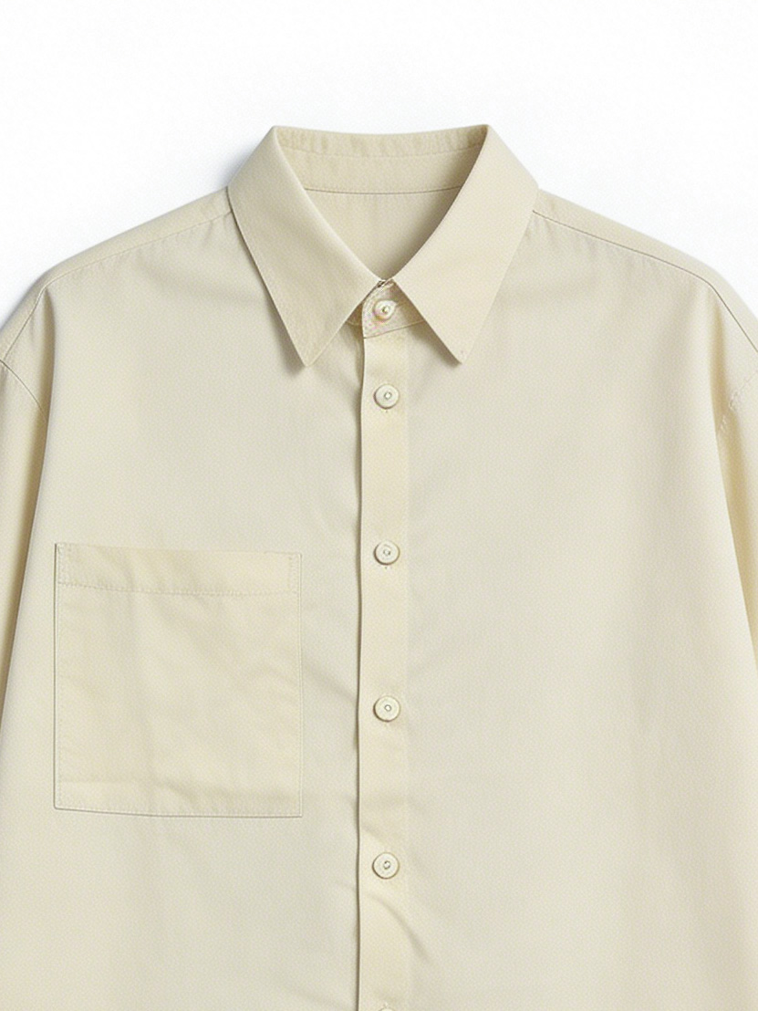 Elegant Fog Grey Relaxed Fit Shirt - Minimalist Workwear Blouse D-42485