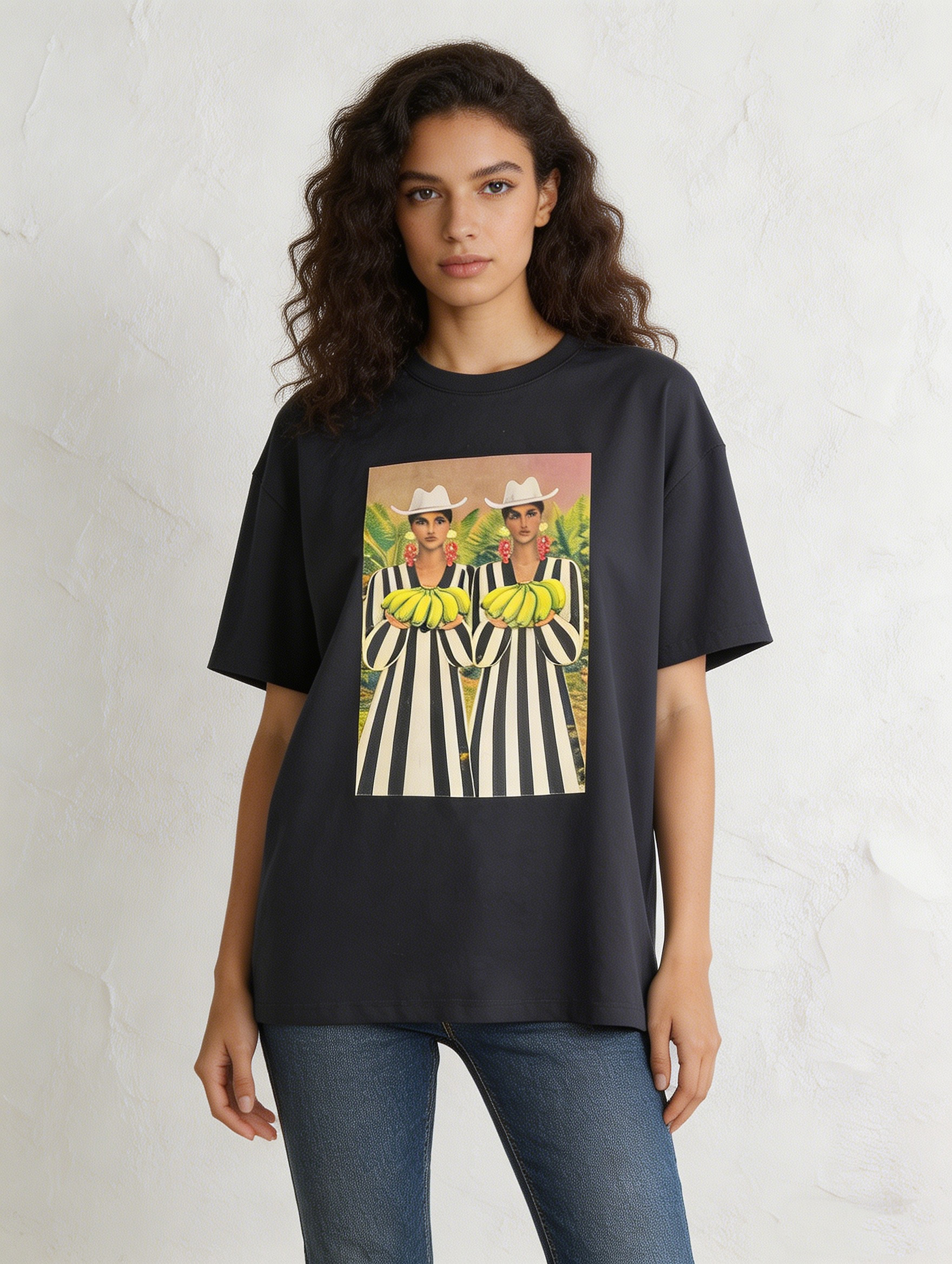 Women’s Oversized Graphic Print Casual Crew Neck T-Shirt AN-030919