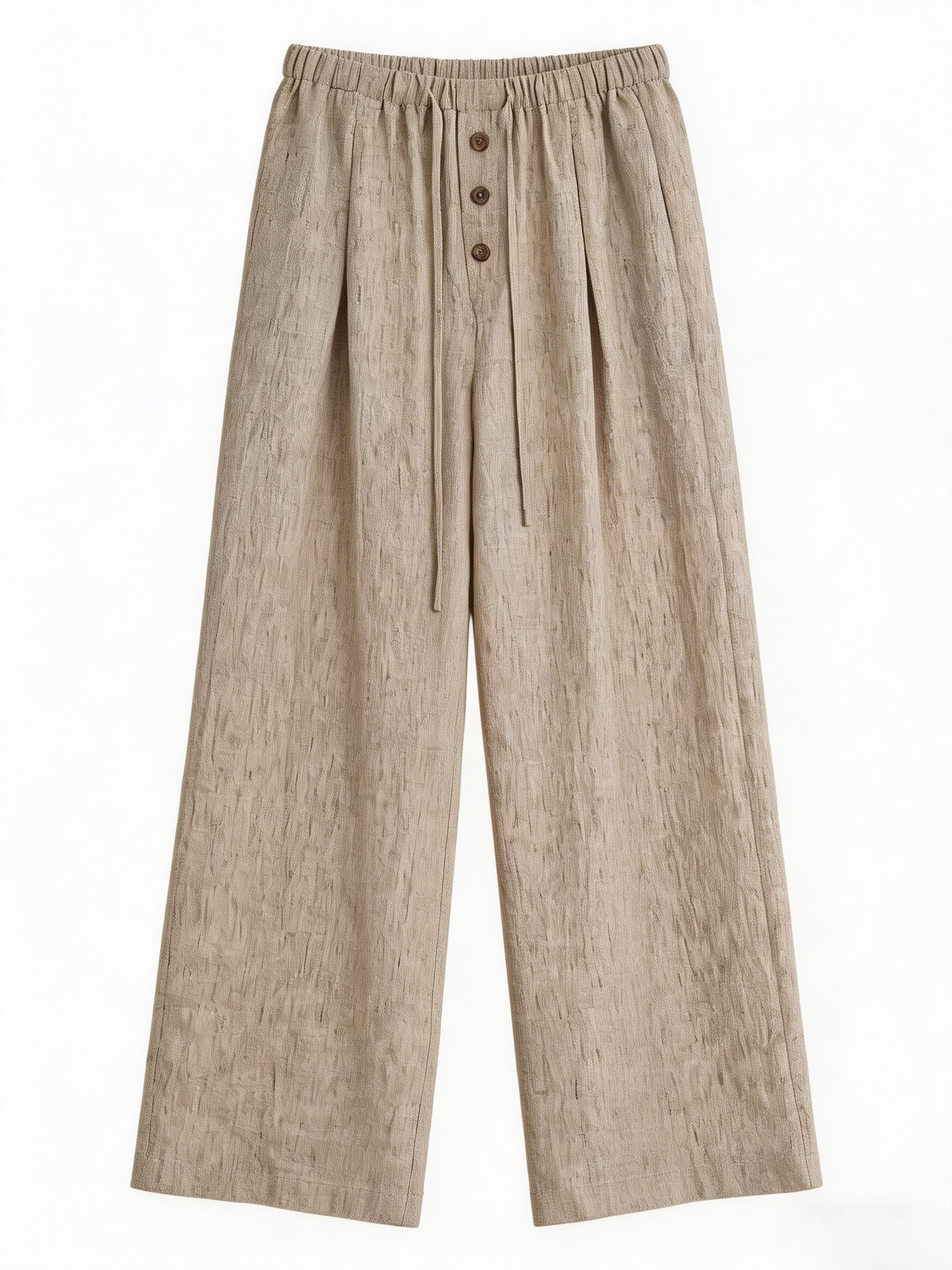 Women’s Casual Linen Elastic Waist Wide Leg Pants AN-760010