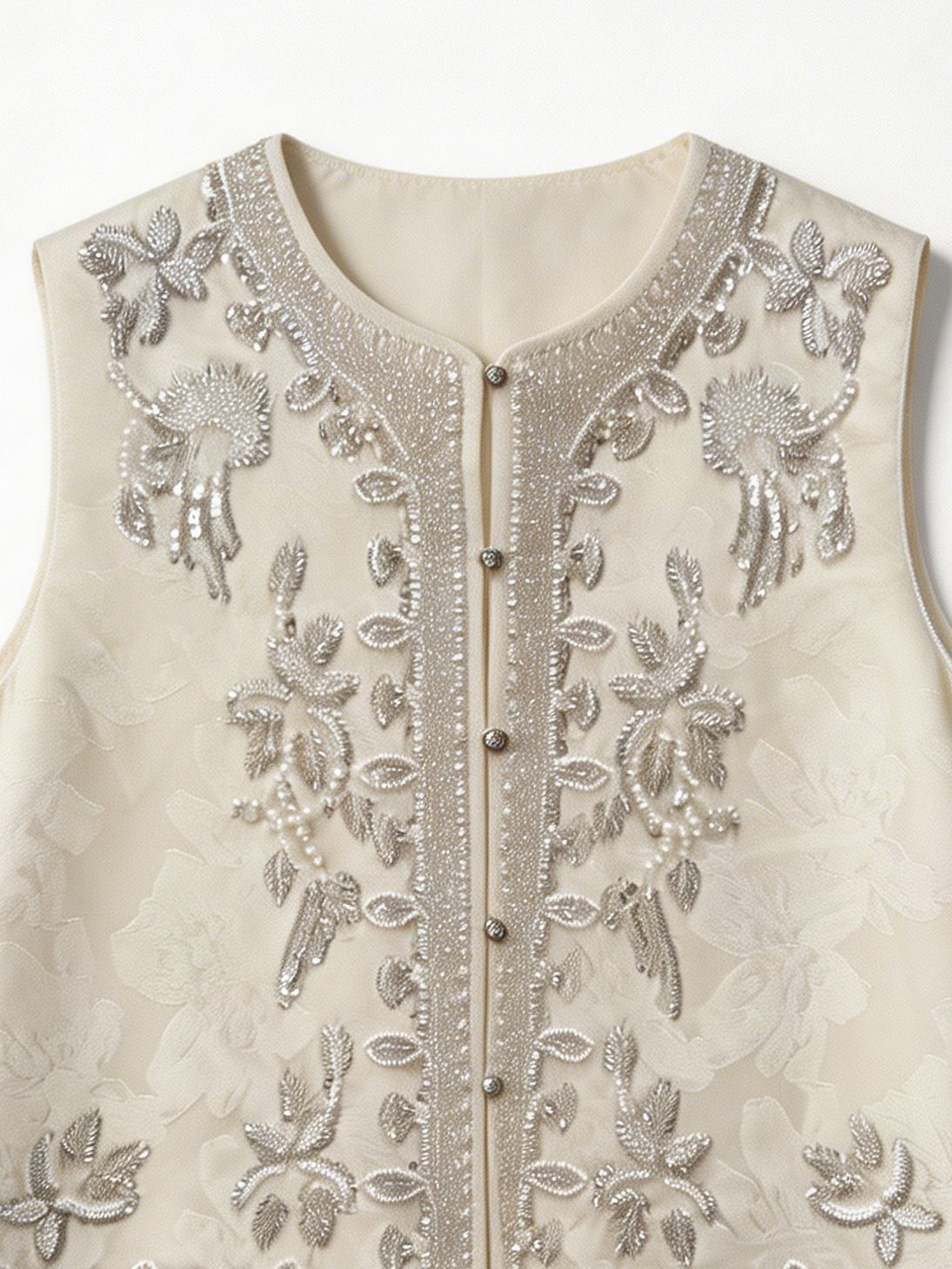Women’s Beaded Floral Embellished Sleeveless Vest LA-030405