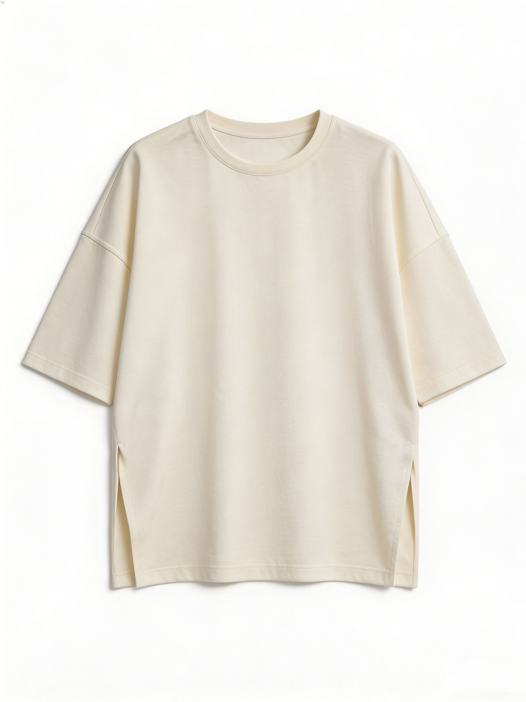 Women’s Oversized Solid Half Sleeve Casual T‑Shirt AN-750001