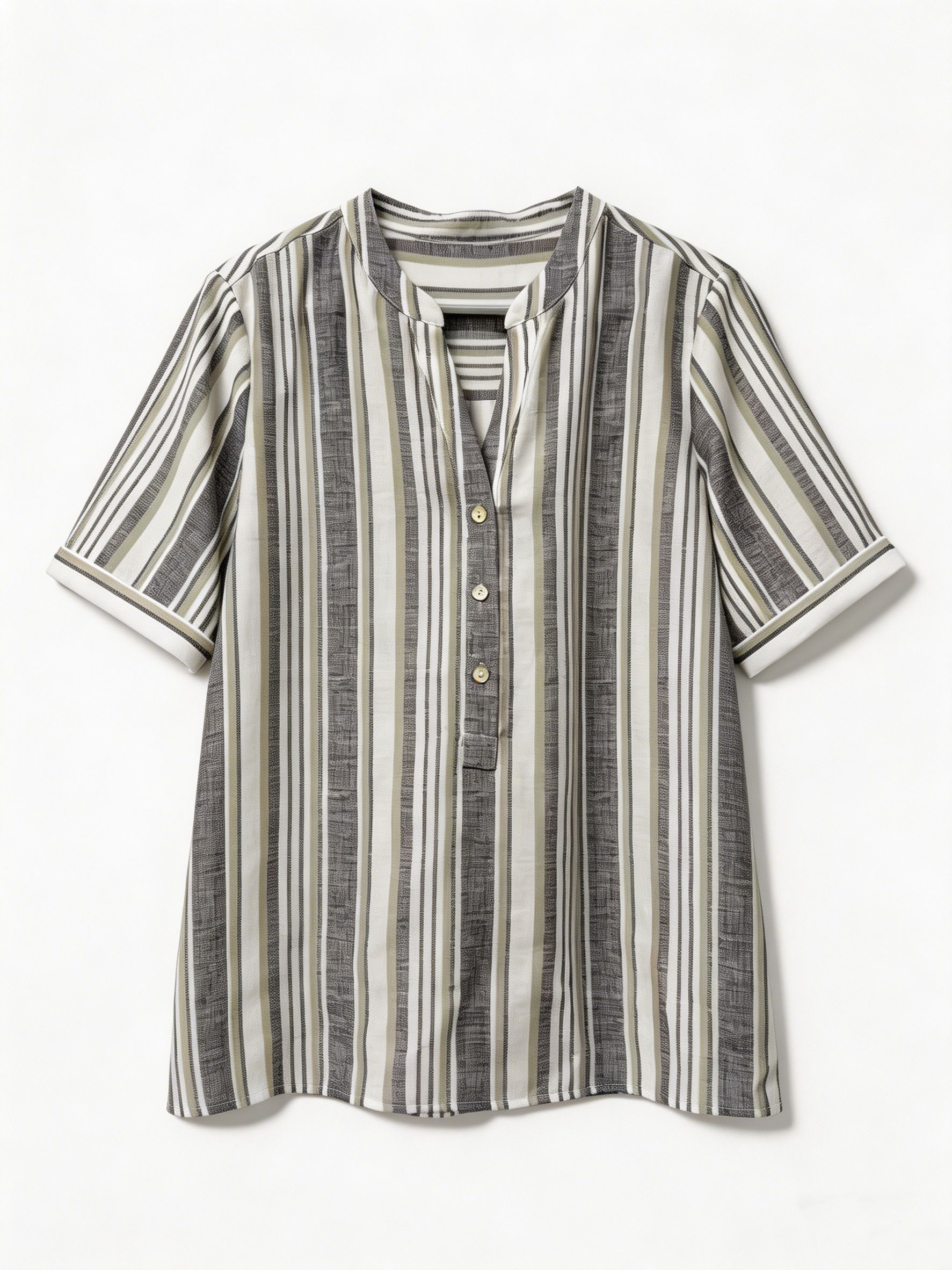 Women’s Linen-Look Striped Two Piece Lounge Set with Wide Leg Pants D-42149+D-40662