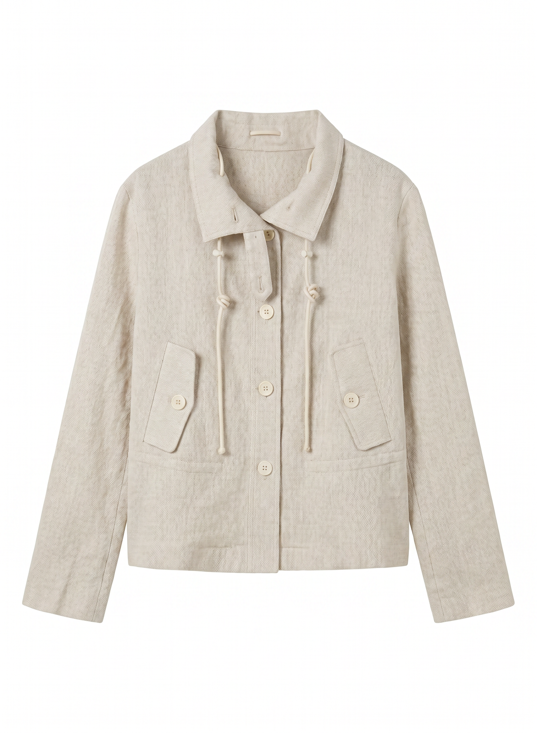 Women’s Linen Blend Drawstring Short Jacket LA-760004