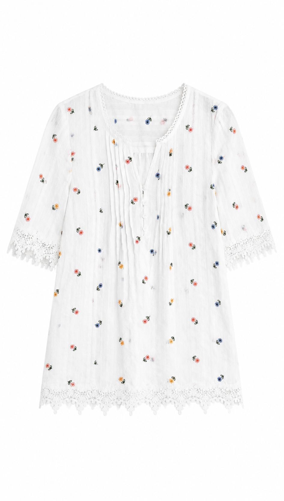 Casual Vacation Embroidered Short-Sleeve A-42141