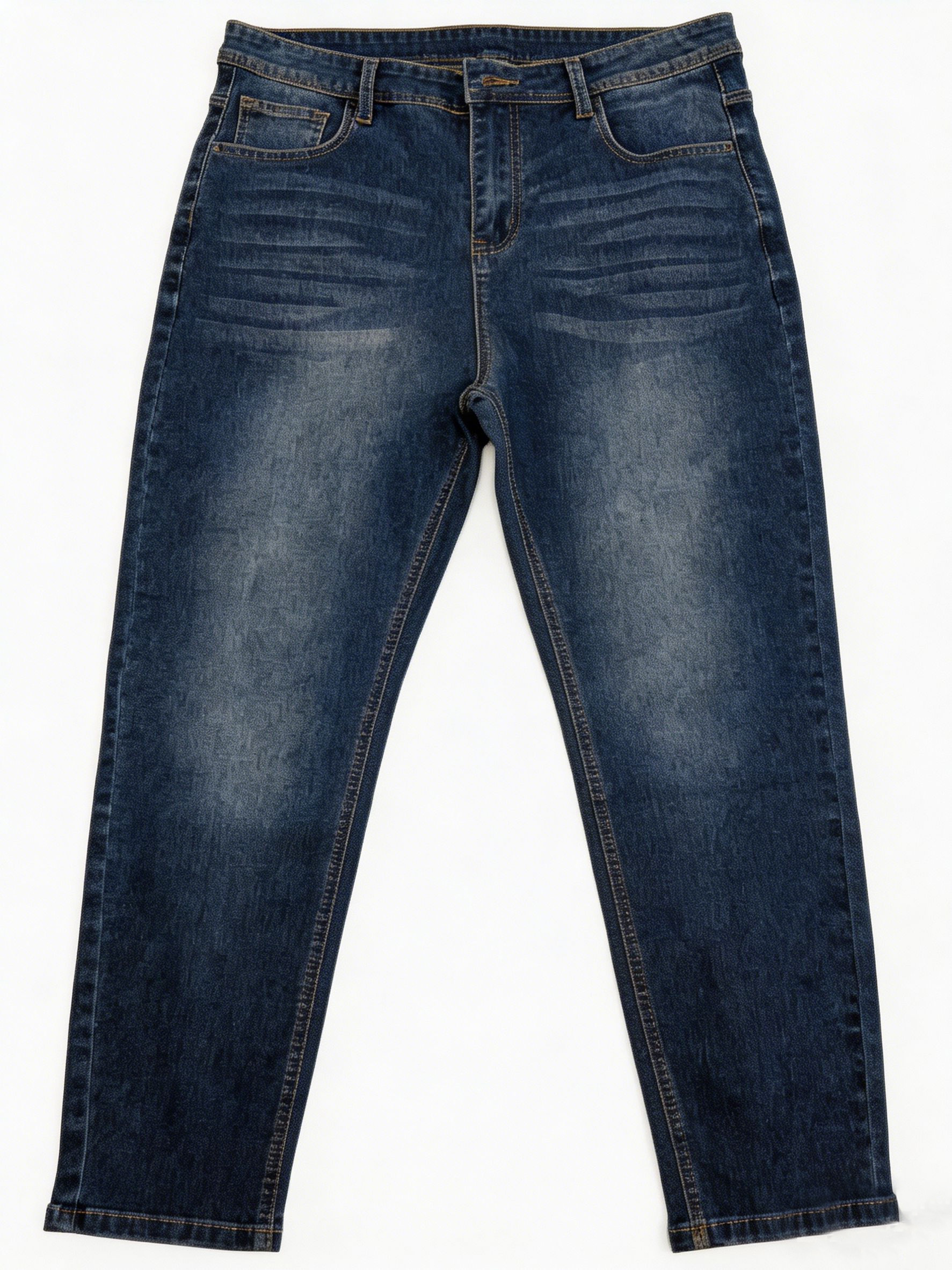 lassic High Waist Straight Denim Jeans for Women Dark Blue Washed Pants YZ5010