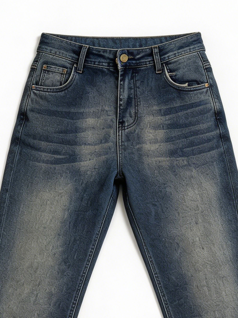 Women's Vintage Wash High Waist Straight Denim Jeans Classic Streetwear Pants ZY5026