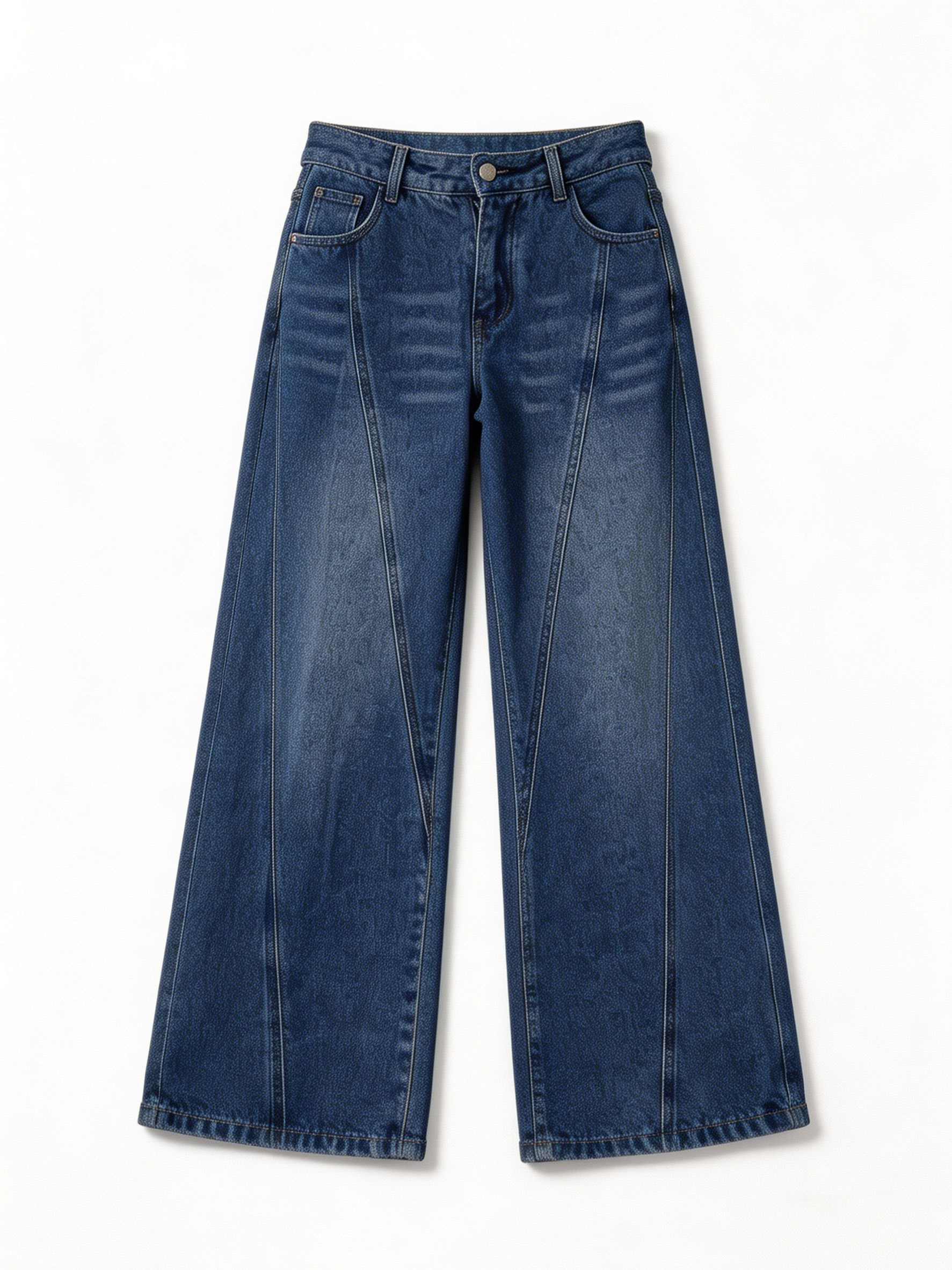 High Waist Wide Leg Seam Detail Jeans ZY6031