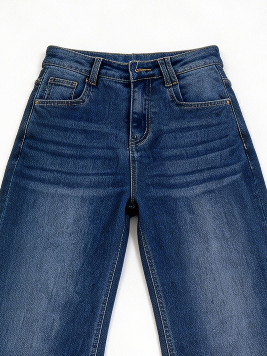 Women's Mid Wash High Waist Flare Leg Denim Pants ZY6038