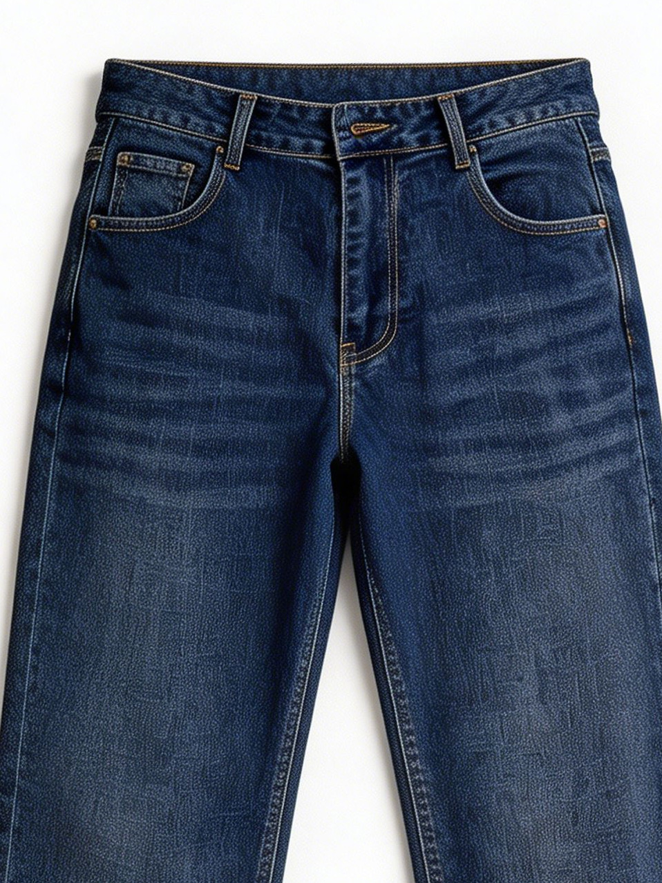 Women's Classic Mid-Blue High Waisted Straight Fit Jeans ZY6063