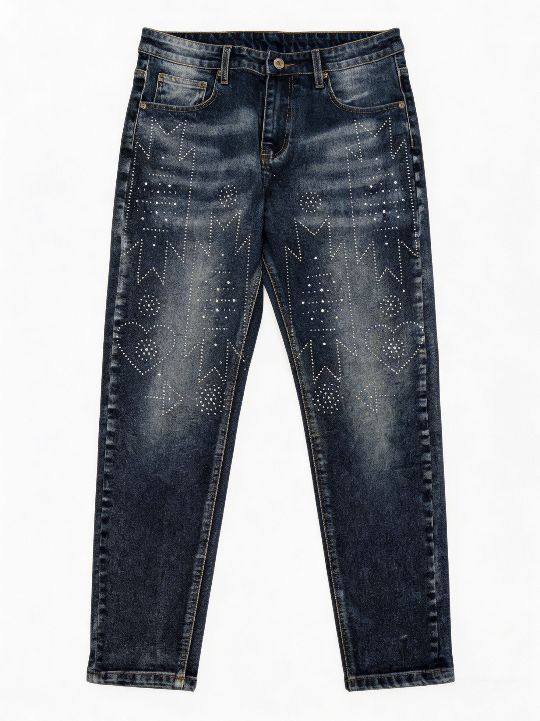 Women’s Streetwear Sparkly Denim Pants ZY6066
