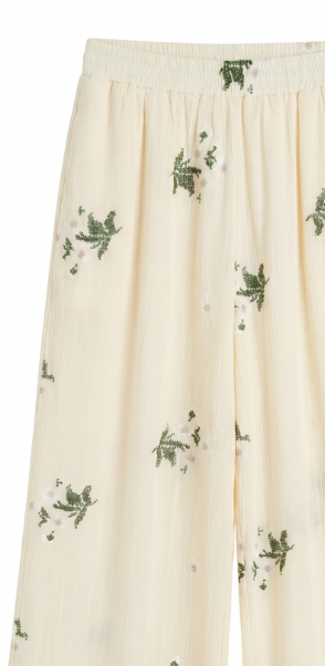 Women’s Embroidered Wide Leg Resort Pants AN-620045