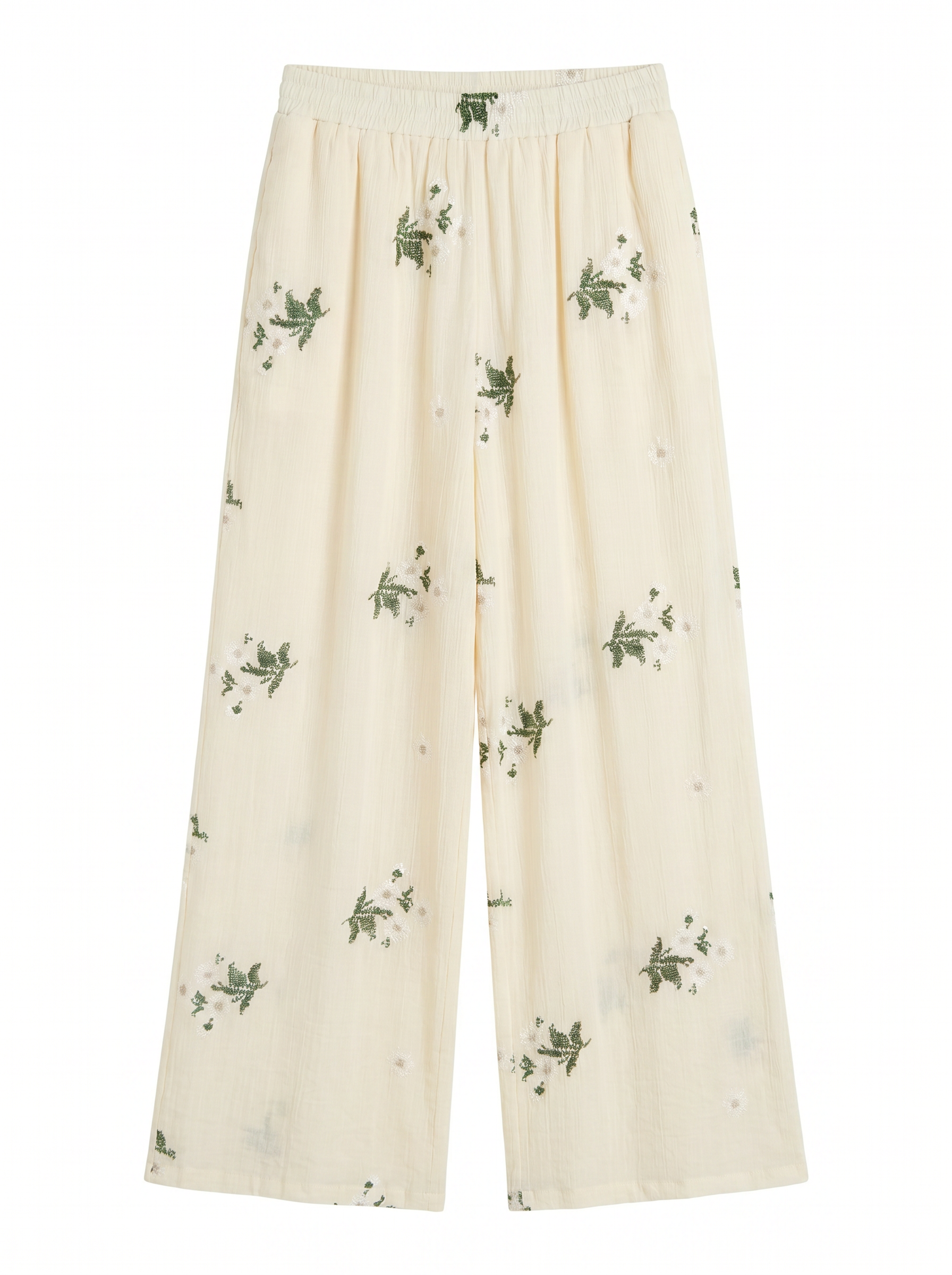 Women’s Embroidered Wide Leg Resort Pants AN-620045