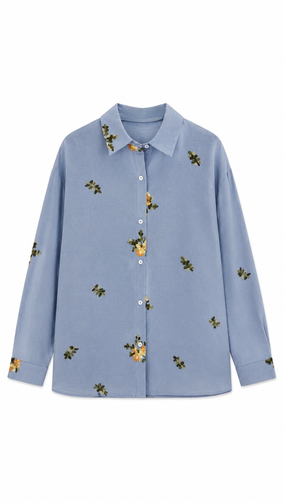 Women’s Floral Embroidered Oversized Shirt AN-620062