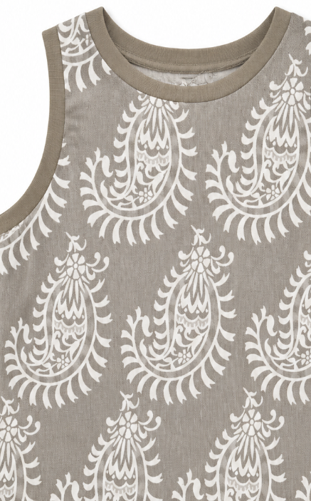 Sleeveless Paisley Print Tank Top, Casual Summer Blouse AN-620075