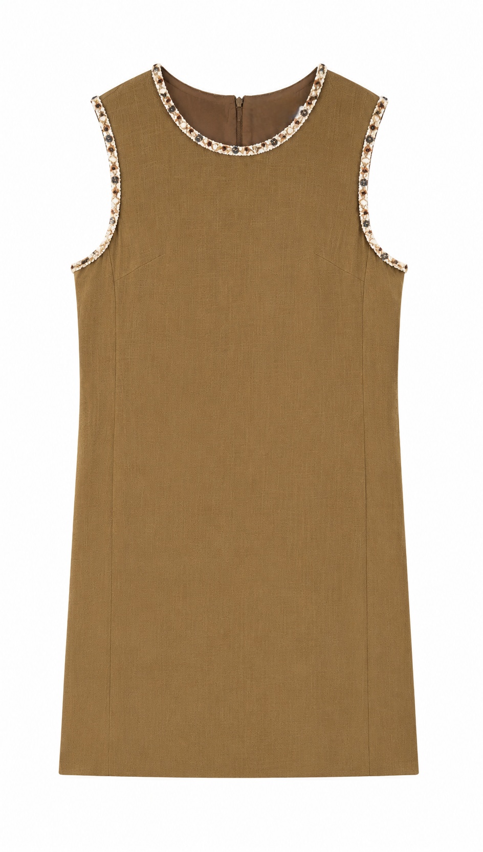Women’s Sleeveless Top with Beaded Trim AN-680002