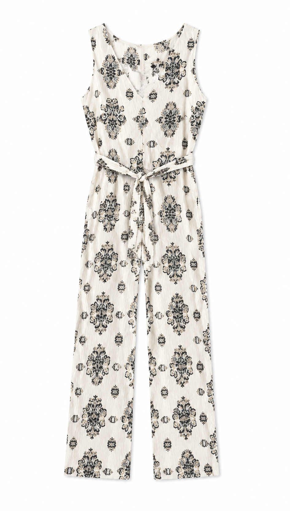 Women's Boho Floral Sleeveless Maxi Dress - Drawstring Waist Flowy Gown   AN-121004