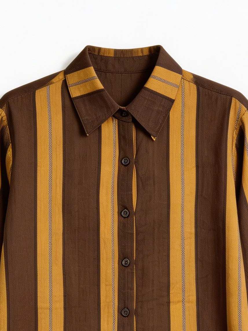 Women’s Vertical Striped Long Sleeve Shirt A-43139