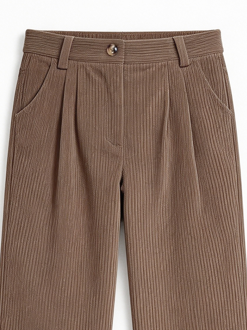 Women’s High Waist Ribbed Wide Leg Pants XW-26898