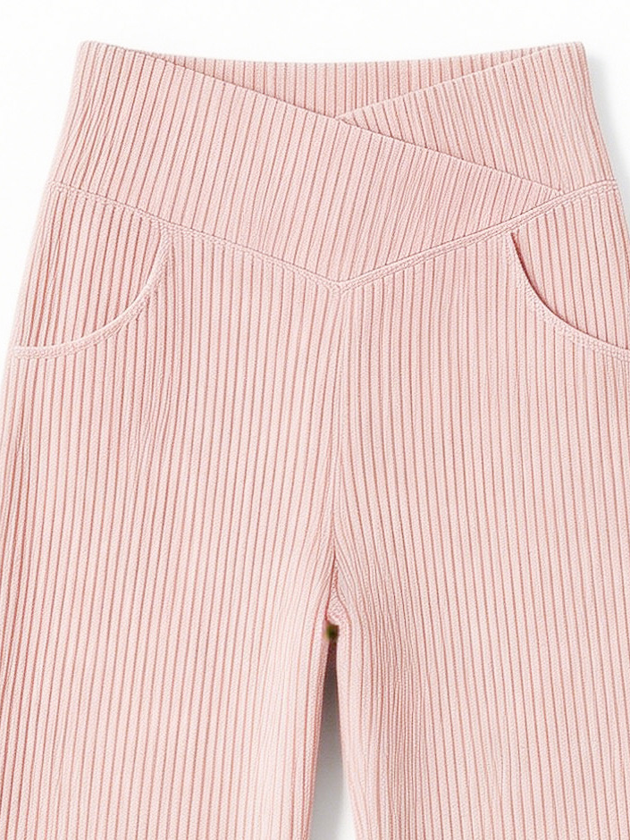 Women’s High Waist Ribbed Wide Leg Pants XW-26899 