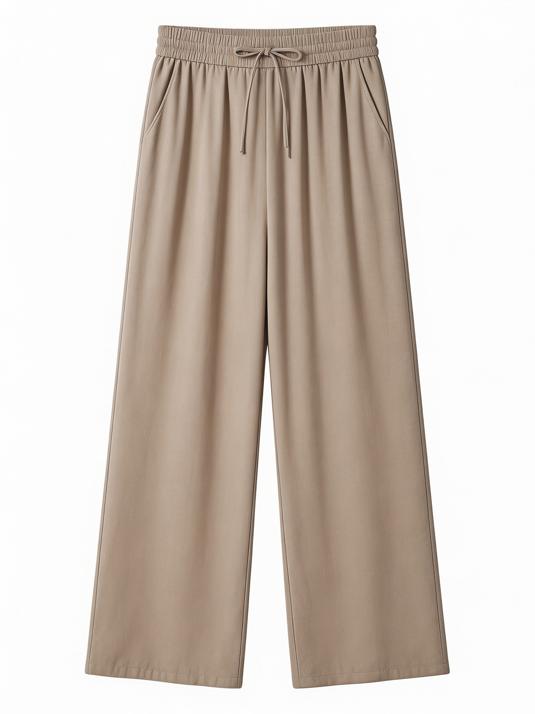 Soft Drape Drawstring Wide Leg Pants - Versatile Summer Trousers XW-26903