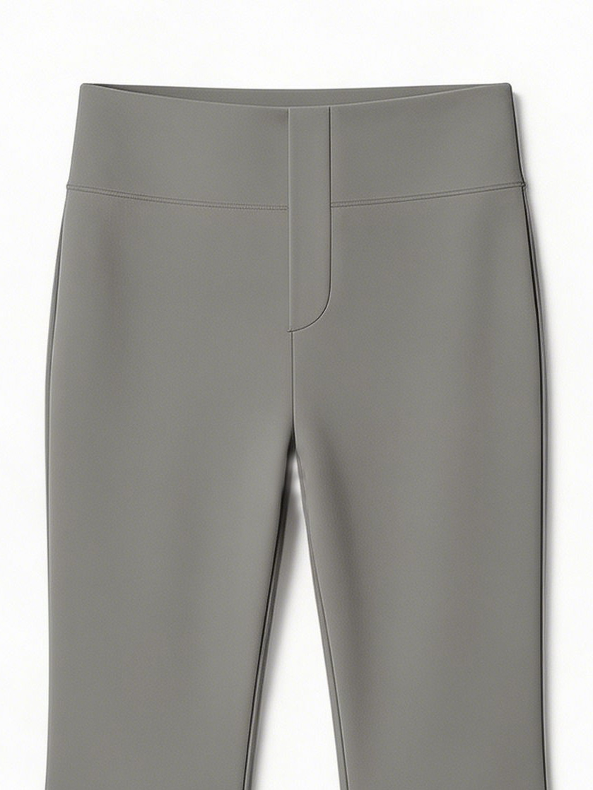 Elegant Grey High Waist Flare Pants - Premium Everyday Bottoms XW-26908