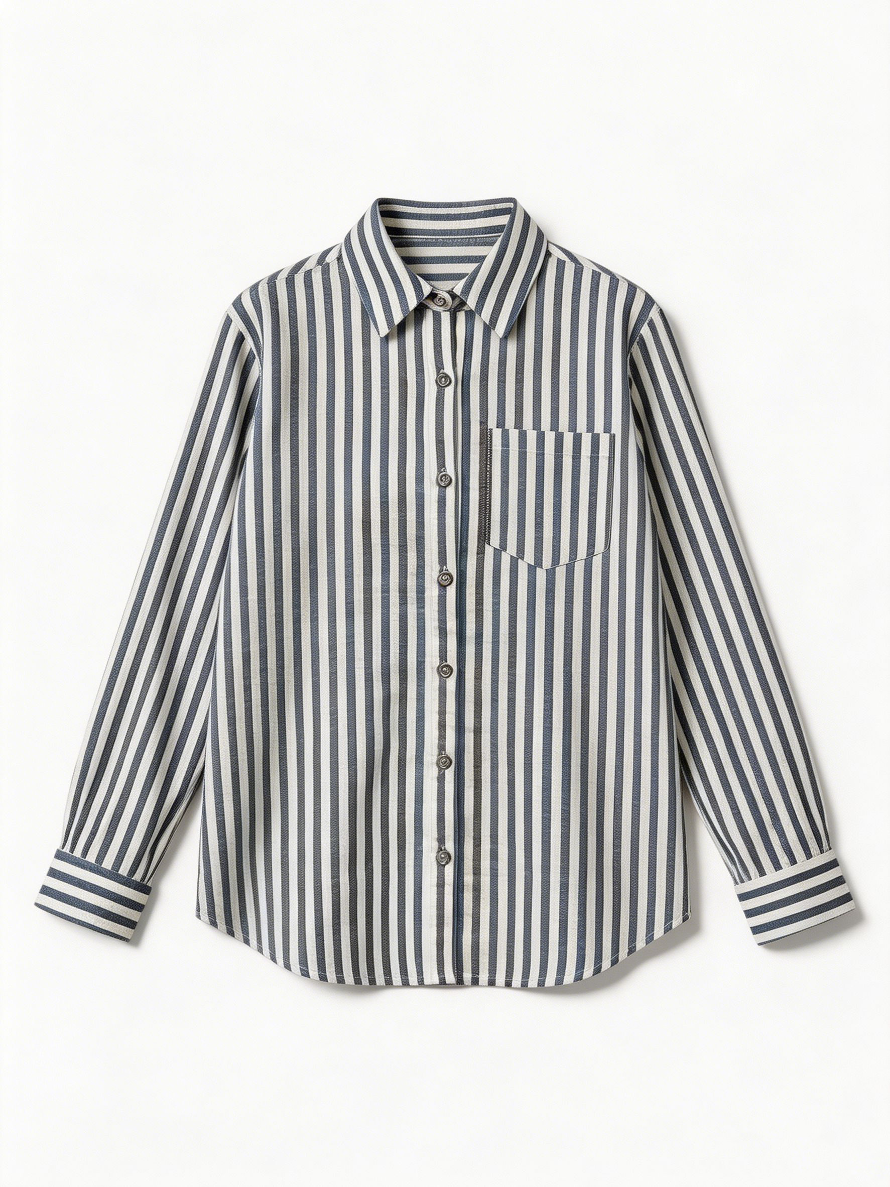Elegant Blue White Striped Casual Set - Premium Everyday Outfit A-41621+A-41622