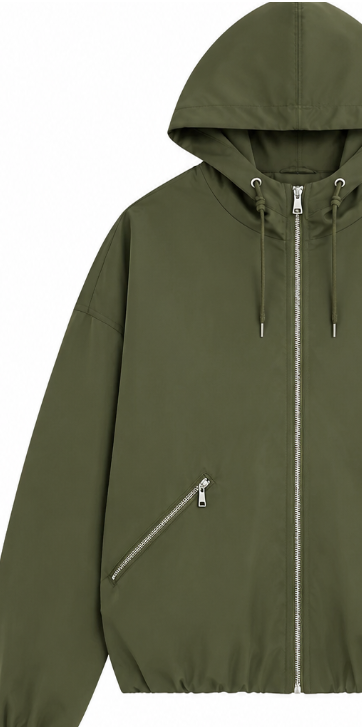 Army Green Hooded Bomber Jacket with Multiple Pockets WC-006